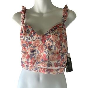 NWT Kendall & Kylie floral crop top size small